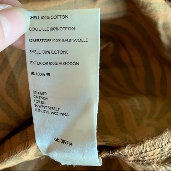 Anthropologie Maeve Tiger Print Cotton Shirt Dress size 14 - Picture 7 of 14